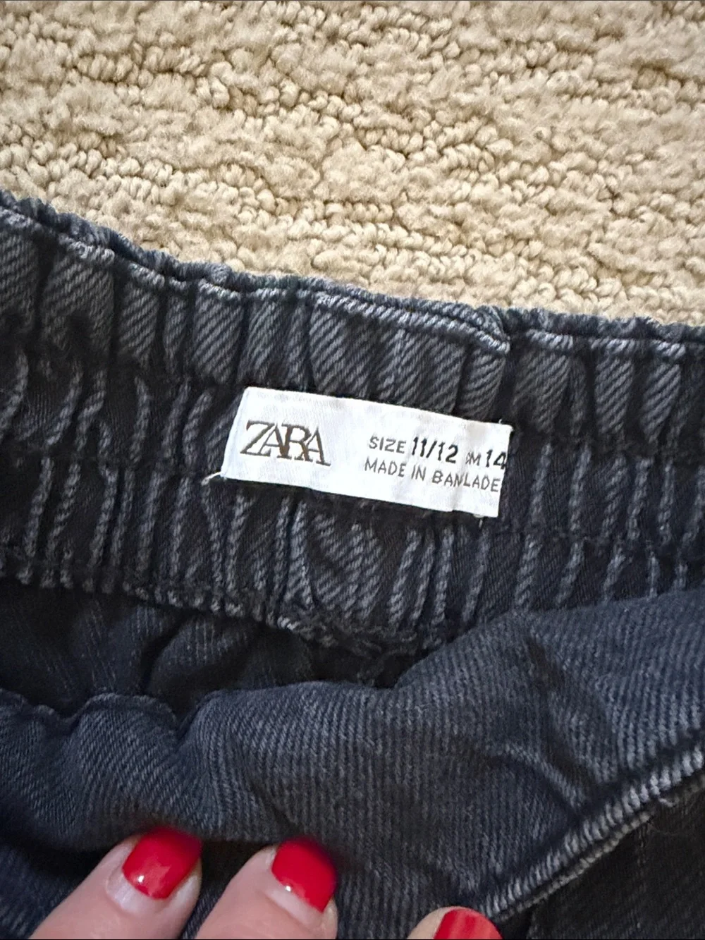Girls Zara Black Wide-Leg Jeans